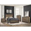 Mobilier de chambre à coucher moderne en bois double avec finition rustique à deux tons
