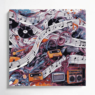Art musical sur toile brune