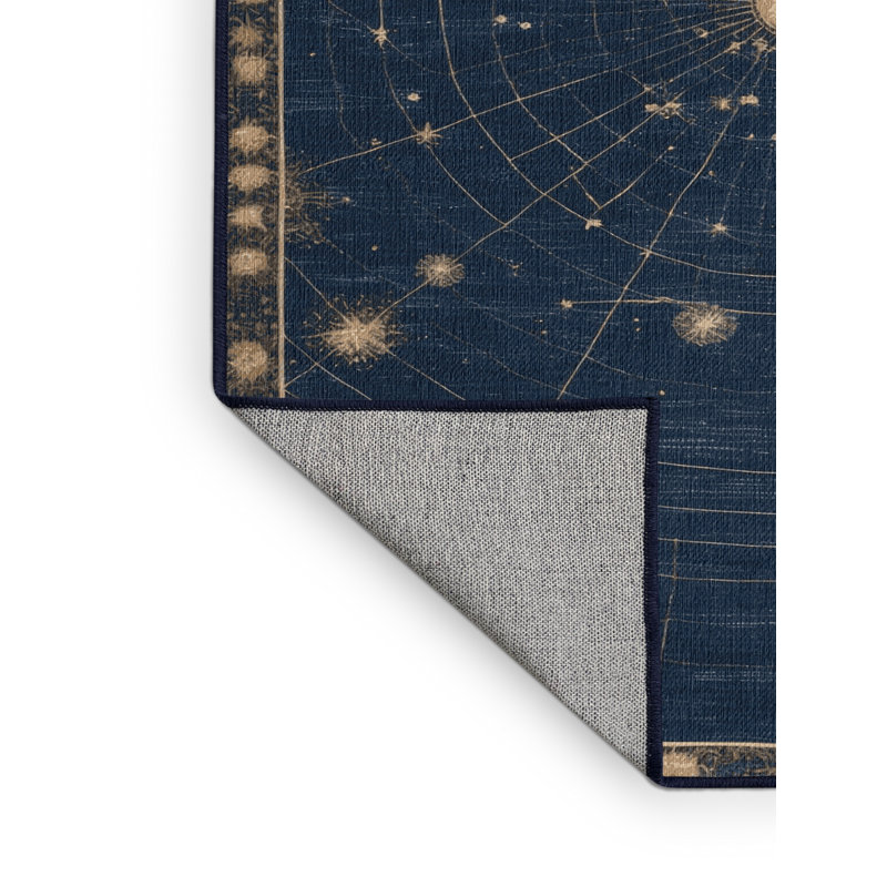 Machine Washable Space Gray Area Rug, Round 5'