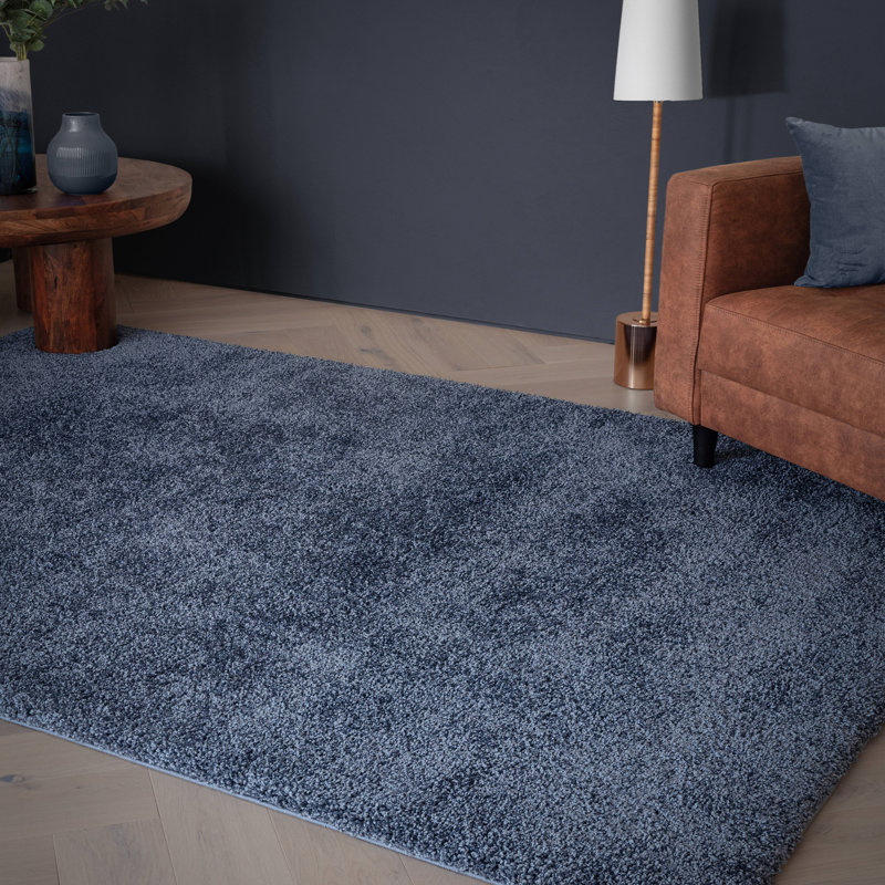 Taiwo Shaggy Navy Area Rug, Rectangle 160 x 230 cm