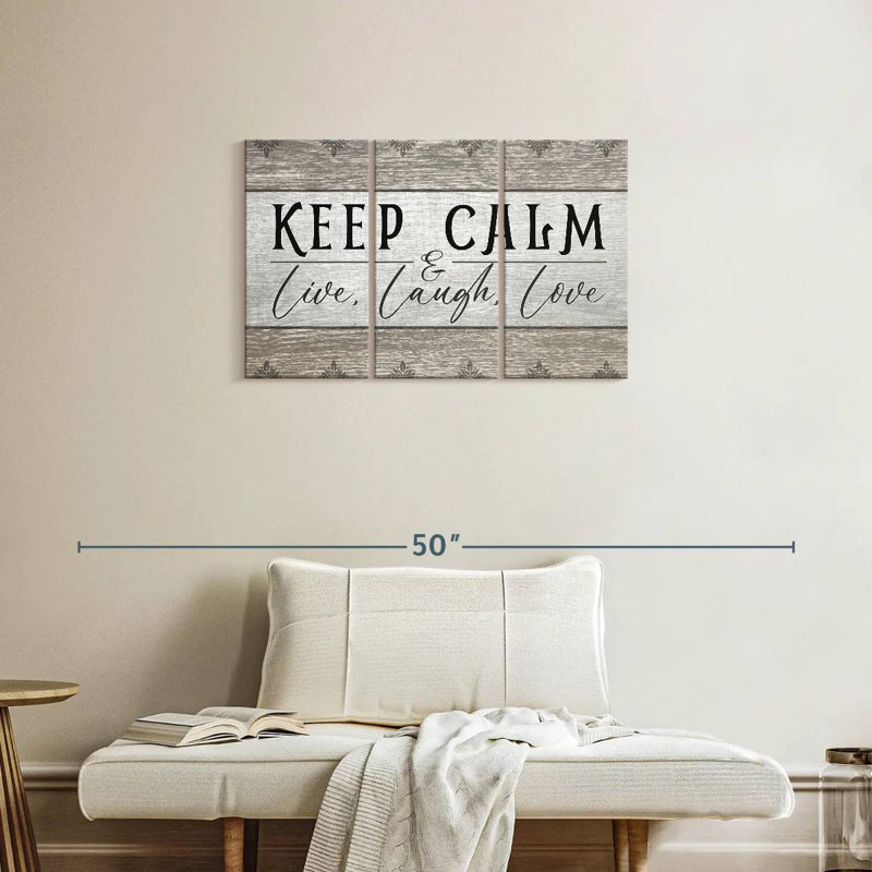 Tergel Keep Calm Patterned Typography, 20" H x 33" W