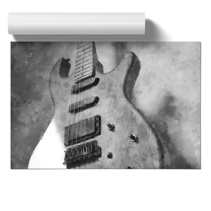 Electric Guitar Painting - Frameless Print, 42cm H x 59cm W x 0.1cm D