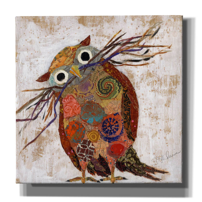 «Aleese Curious Owl 2» sur toile par St. Hilaire Elizabeth, reproduction, H 18 po x l 18 po x P 0,75 po