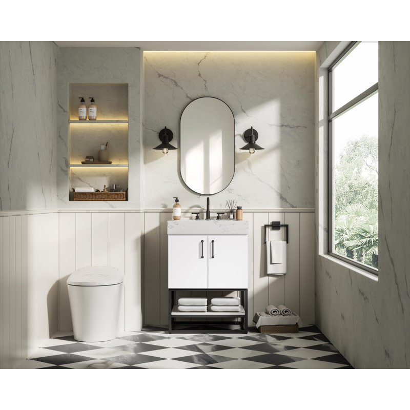 Meuble-lavabo simple 24 po, Blanc