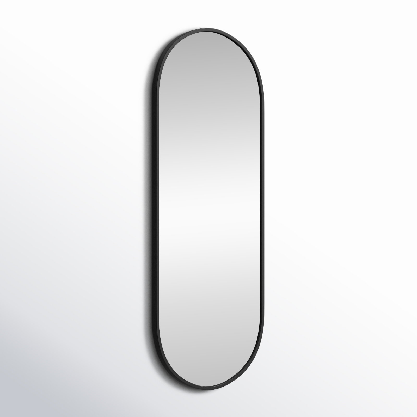 Edmonia Metal Wall Mirror, 60" x 22", Black