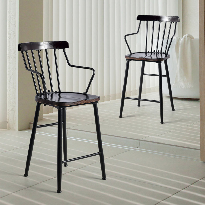 Brilyn Counter Stool with Metal Frame, Short Stool (23.62" Seat Height)