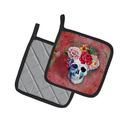 Cuisinier poignée de crâne caroline de la fête des fleurs mortes