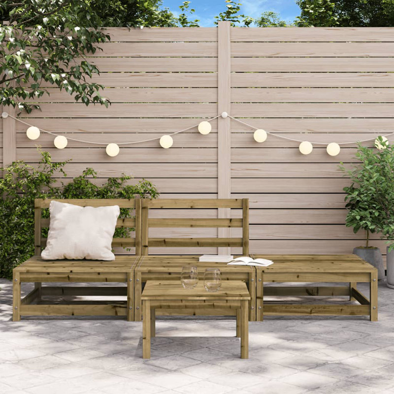 Ezra 210cm Wide Wood Patio Sofa