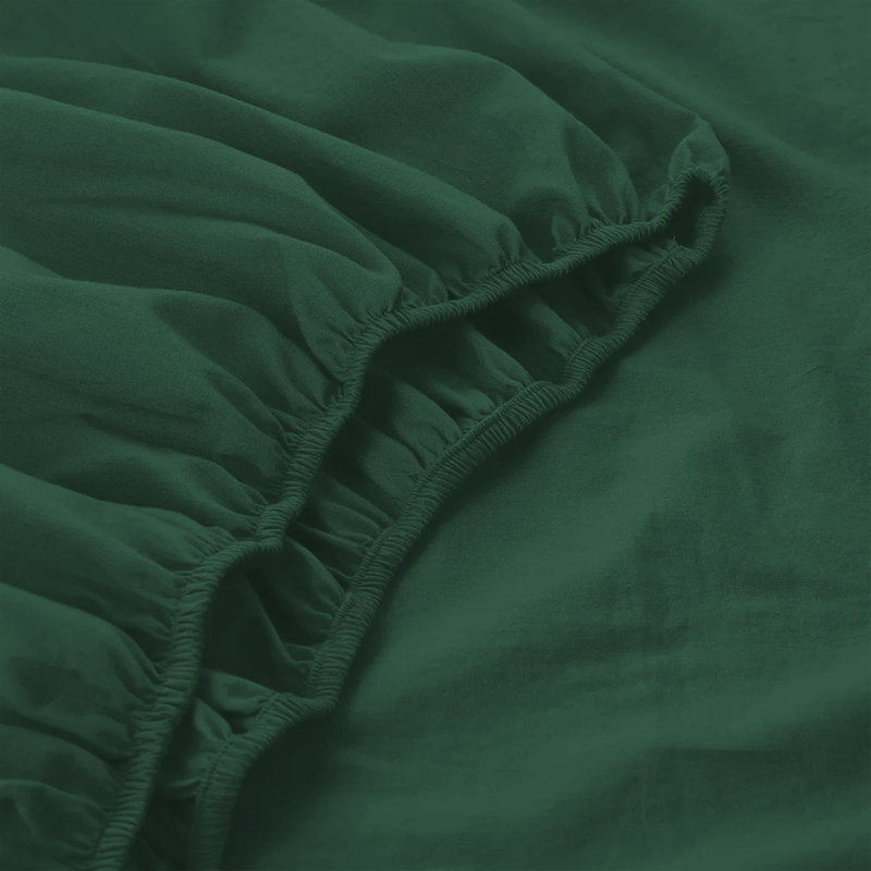 200 Thread Count Microfiber Deep Fitted Bed Sheet – 25cm Pocket, Single (3'), Emerald