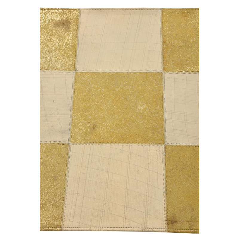 Tapis jaune et blanc Orlowski