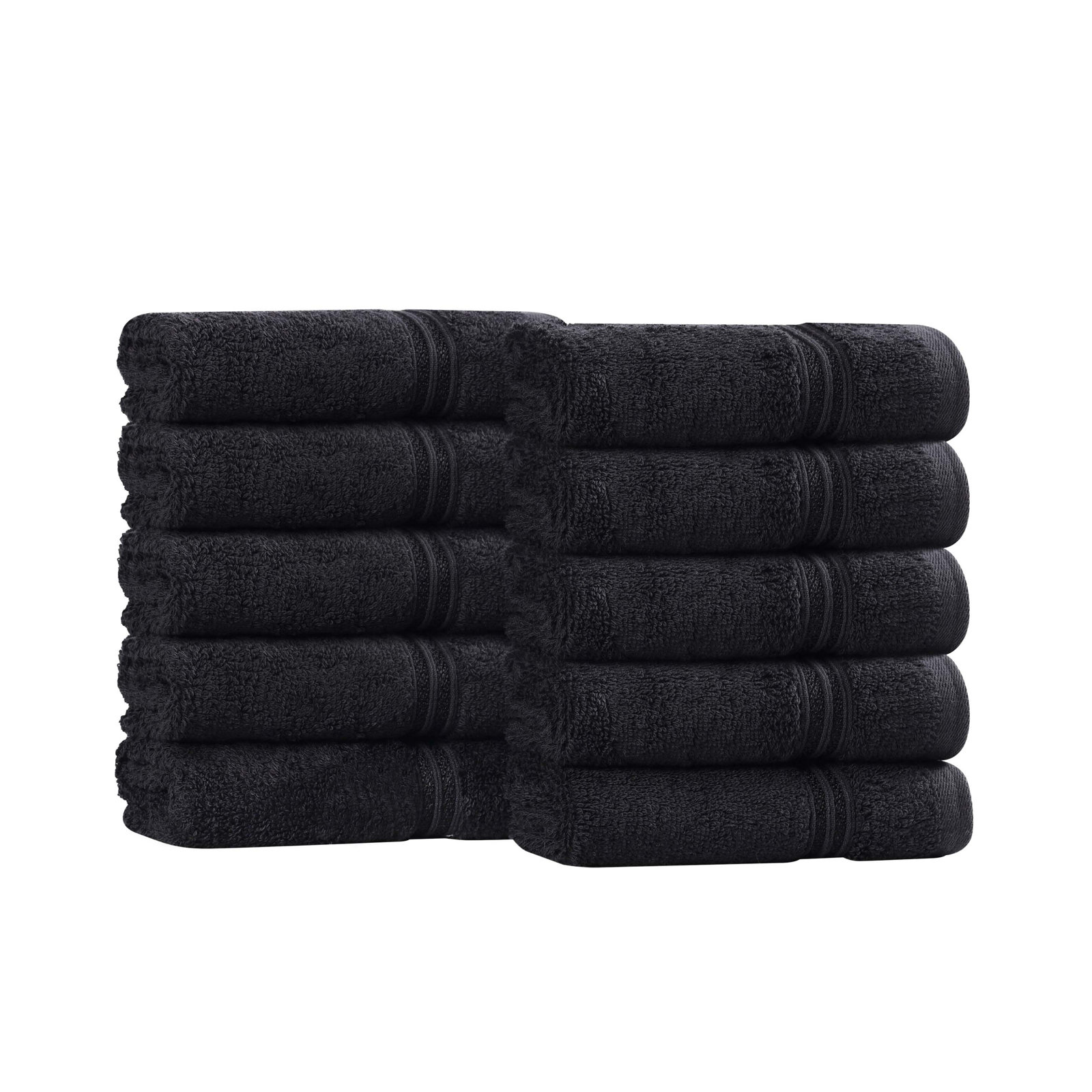 Oleg Egyptian Cotton Washcloth Set, Black