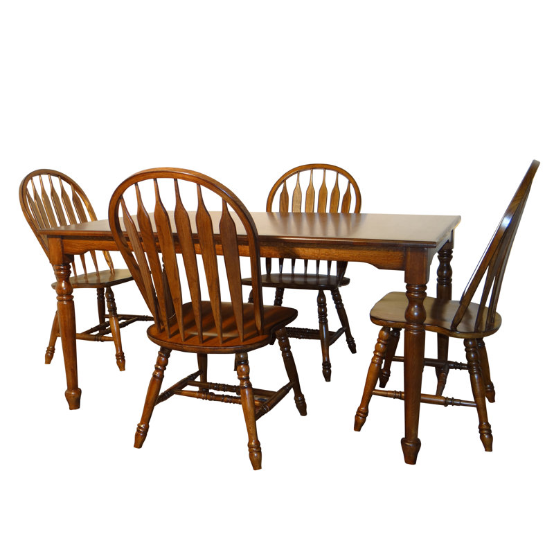 Laguna Solid Wood Top Four Leg Base Dining Set