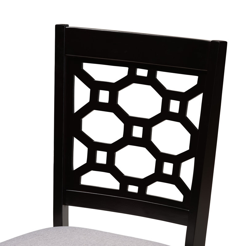 Gaiwalin 17.7'' H Upholstered Side Chair, Gray, Dark Brown