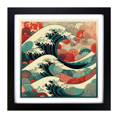 Japanese Wave Geometric - Framed Print