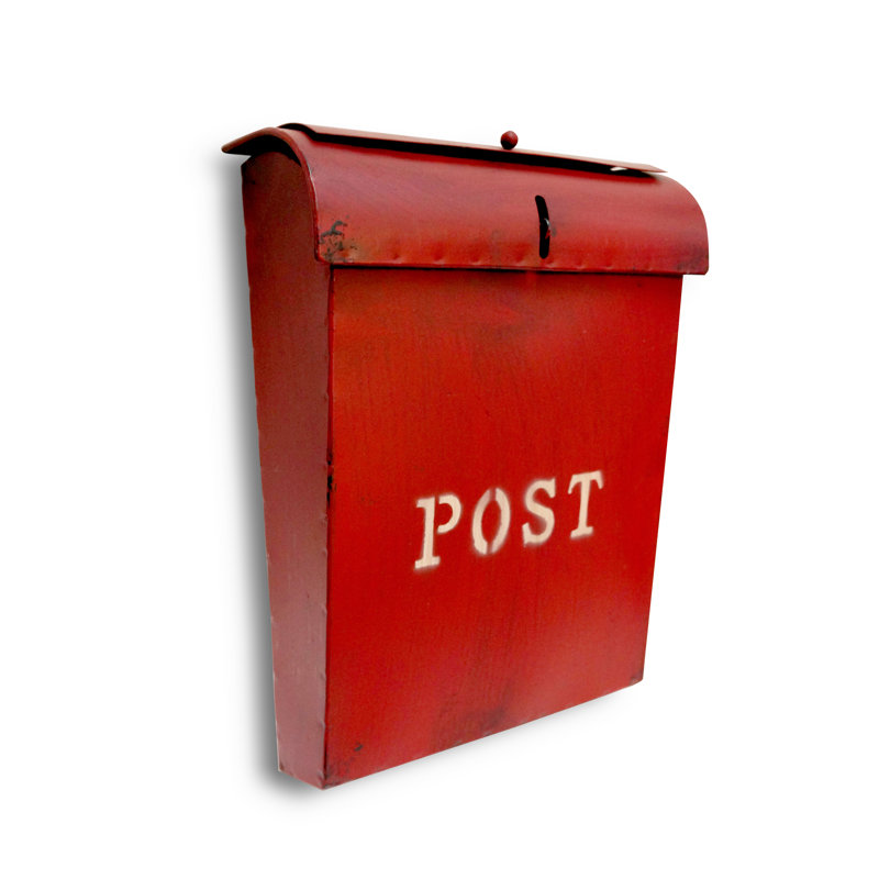 Emily Steel Wall Mounted Mailbox, Rustic Red