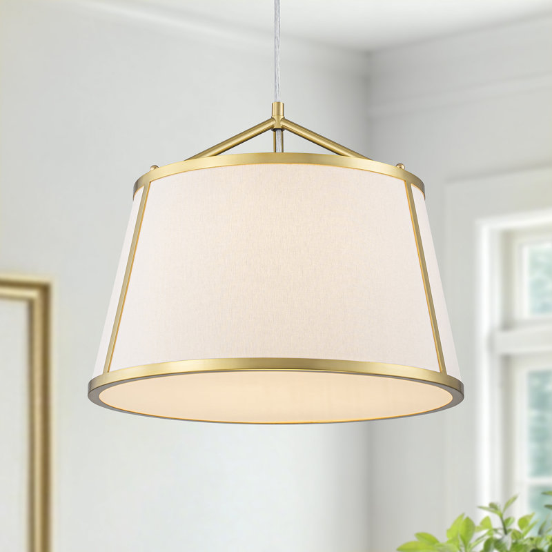 Luminaire suspendu tambour 3 lumières, Gold