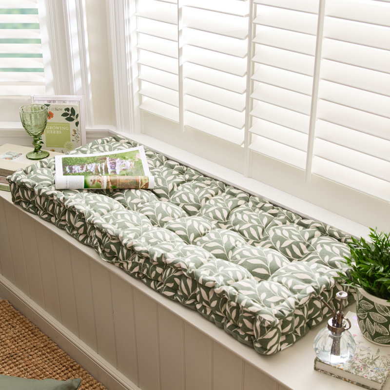 Cotton Leaf Indoor Outdoor Garden Bench Seat Cushion