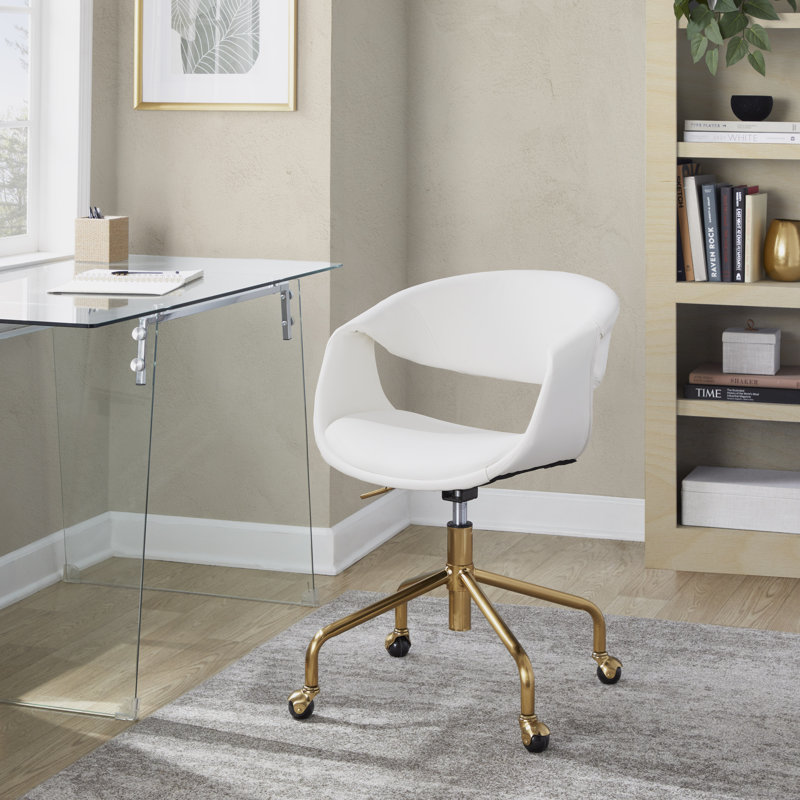 Arshad Upholstered 4-Star Task Chair, Gold, Camel