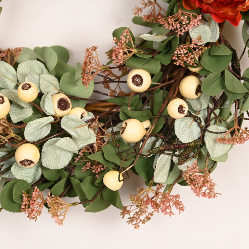 Couronne de pivoines florales 26 po