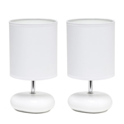 Petite Circle Stone Table Lamp 2 Pack Set