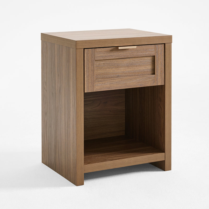 Allenside 16.9'' W 1-Drawer Manufactured Wood Nightstand, Special Walnut