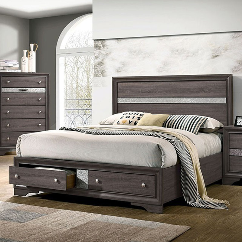 Lit plateforme avec rangement Rockwood, Grand, Blanc