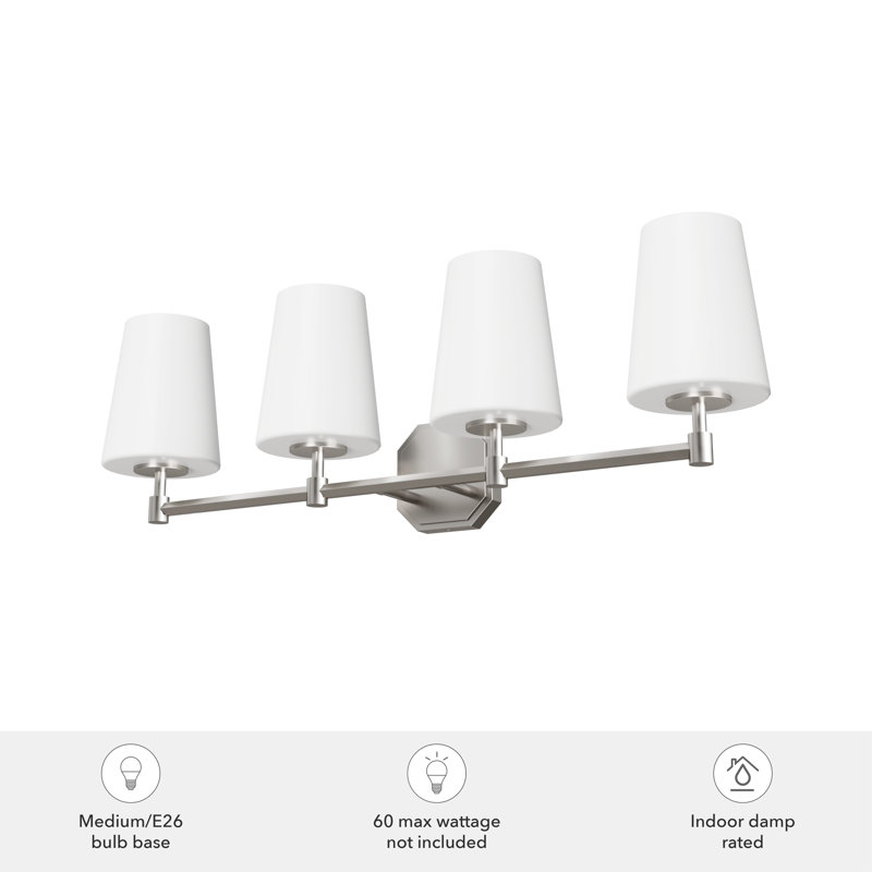 Nolita Dimmable Vanity Light, Brushed Nickel, 4