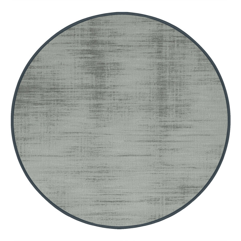 Tapis abstrait gris lavable à la machine, Rond 5 pi