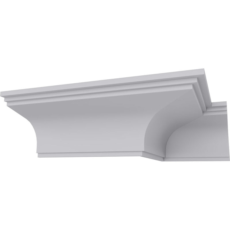 3 3/4"H x 4 1/8"P x 5 5/8"F x 94 1/2"L Dylan Traditional Smooth Crown Moulding