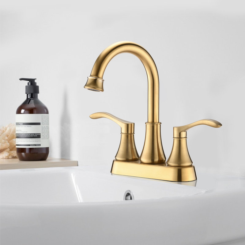 Ensemble de robinets de meuble-lavabo central à grande arche 4 po pour lavabo de salle de bain avec bonde escamotable