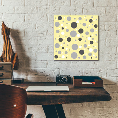 " Fade To Grey Dark And Light Grey And White Dots " by Sabrina Balbuena