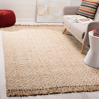 Tapis en jute tissé à la main Derosier