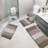 4 Piece Soft Absorbent Microfiber Bath Rug Set with Non-Slip Backing-1750182404