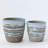 Brown And Blue Gray Striped Planter