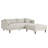 Zoya Down Filled Overstuffed Sofa And Ottoman Set In Heathered Weave Ivory-93235880