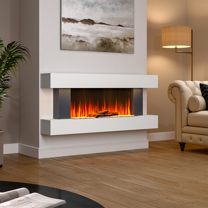 Arkadi Smart Fireplace: Auto-Safety Heat, Remote Control & Modern MDF Design