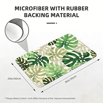 Tapis vert à feuilles 24 po x 36 po pour porte avant Monstera