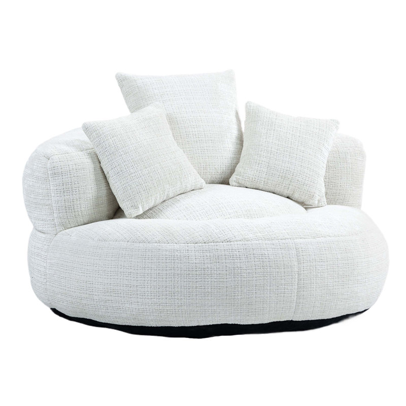 Foam Bean Bag Chairs for Adults/Teens with Filling, Beige Chenille