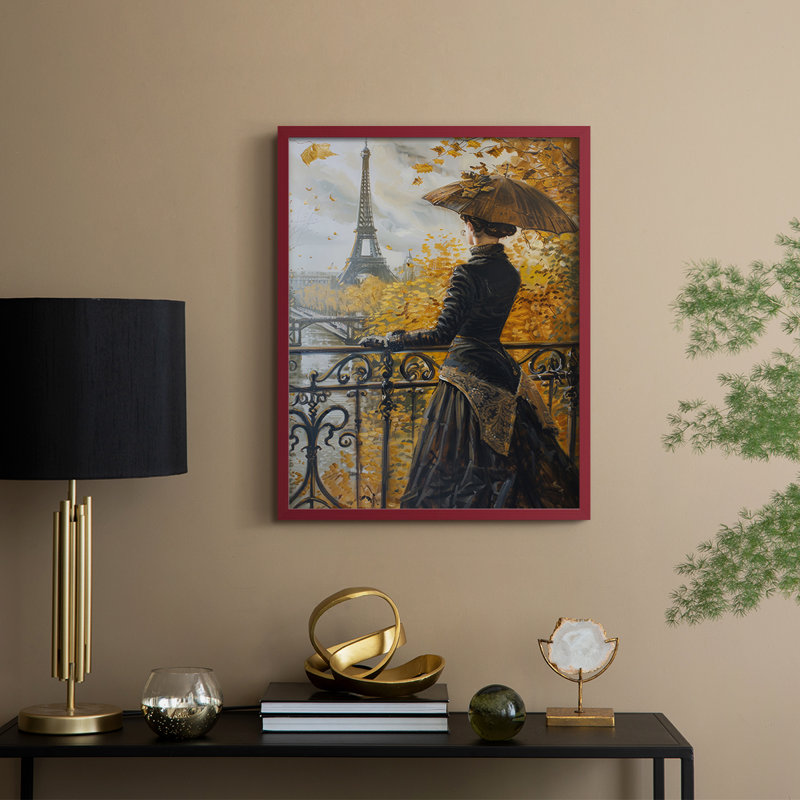 Reproduction encadrée WOMEN Series DCVI - bois massif, Rouge, H 30 po x l 24 po