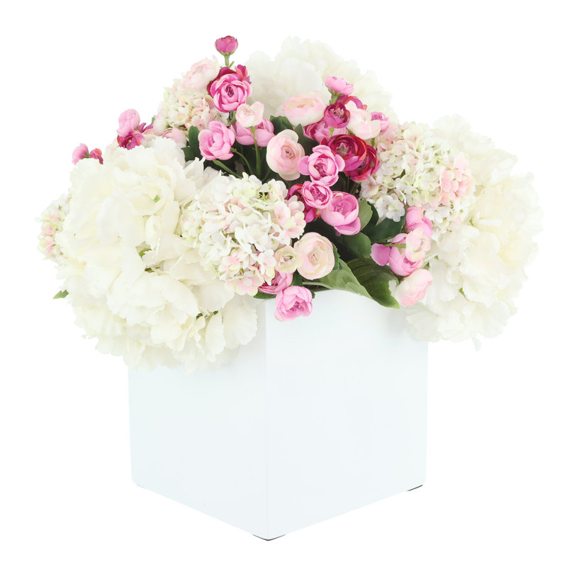 Hydrangea, Ranunculus and Viburnum Arrangement
