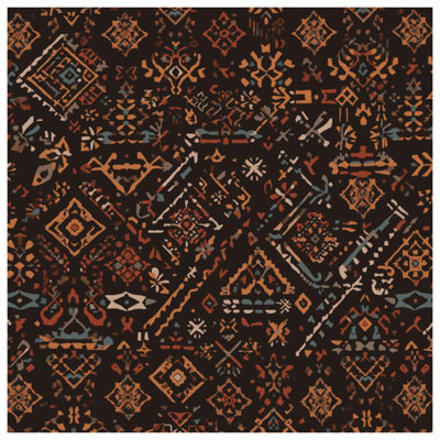 Rideaux de douche géométriques à motif tribal extra long