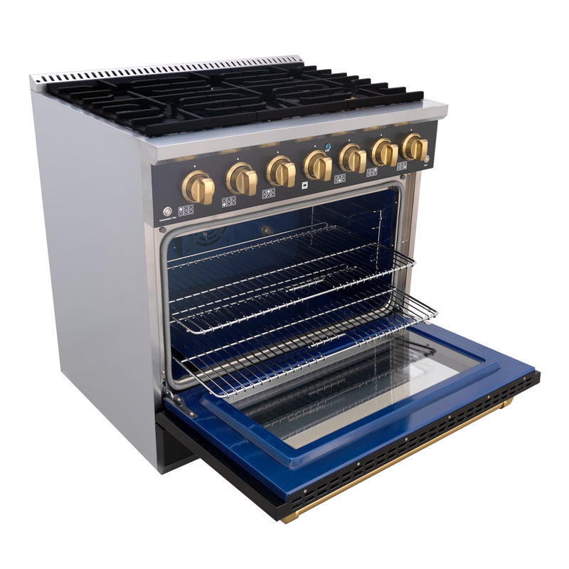 Cuisinière au gaz naturel à convection de 36 po 5,2 pieds cubes Akicon