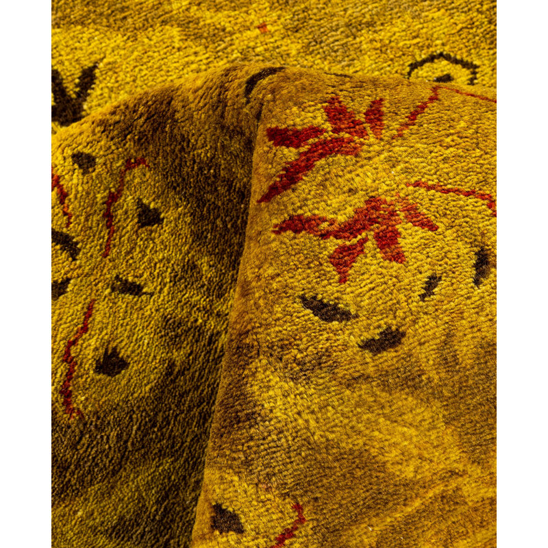 Overdyed One-of-a-Kind 4' 2" x 6' 2" Hand Knotted Area Rug