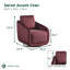 Fauteuil d'appoint pivotant à 360° Lauren en velours de 77 cm de large avec siège à ressorts ensachés-865284025