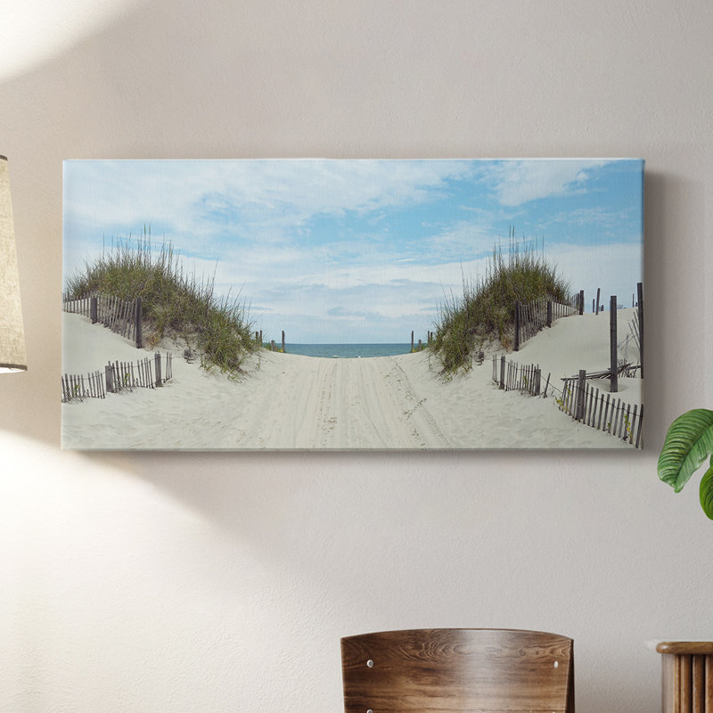 Path to Corolla - Toile tendue avec châssis - Prêt à accrocher, H 24 po x l 48 po