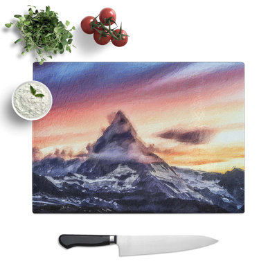 Glass Matterhorn Mountain in Zermatt Chopping Board