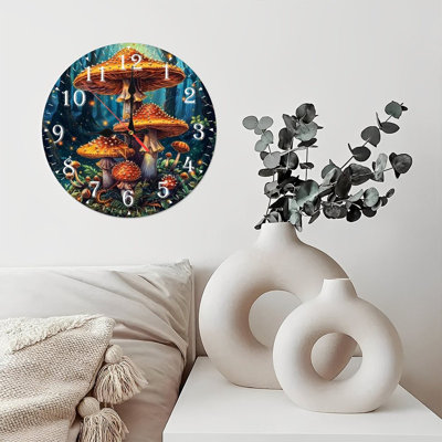 Horloge murale en bois 10 po, mouvement silencieux, à piles (piles AA non incluses), décor artistique, parfait pour les décorations