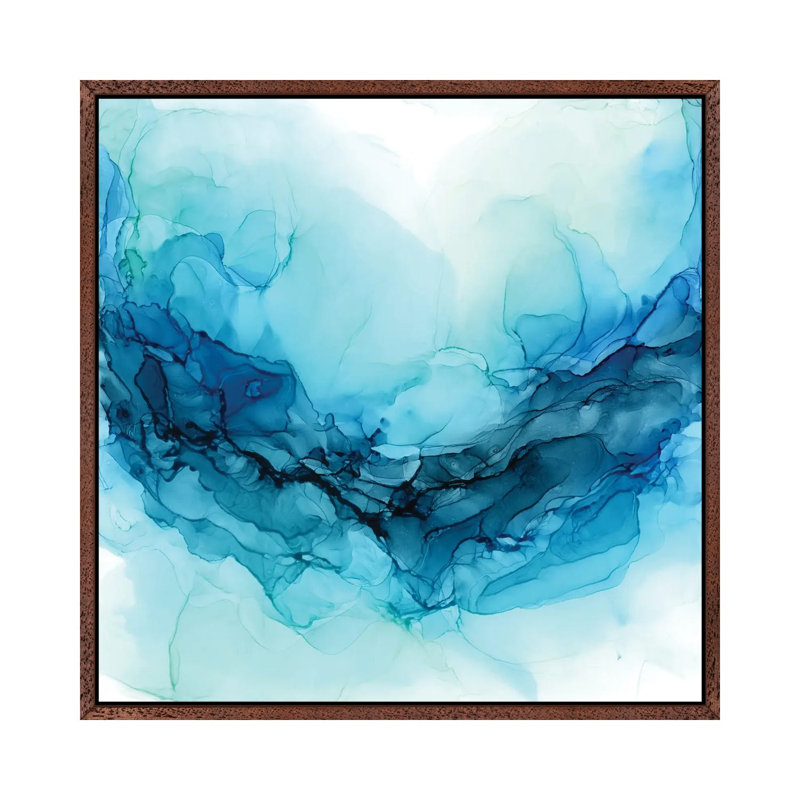 Ocean Paddle by Elizabeth Karlson - Floater Frame Painting on Canvas, 93.98 cm H x 93.98 cm W, Brown Framed