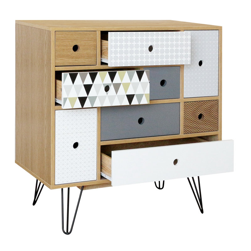 Kathy 80cm W 9 - Drawer Chest of Drawers