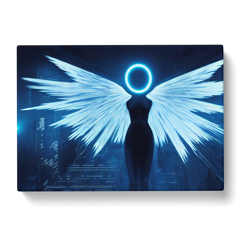 Cyberpunk Angel - Wrapped Canvas, 35cm H x 50cm W x 3cm D
